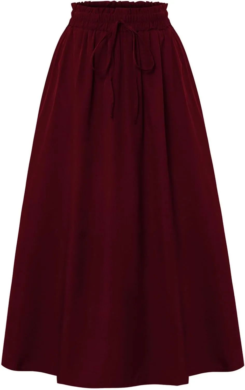 Palaver Long Skirt for Women Summer Floral Tiered Elastic High Waisted Maxi Skirts Vacation A-Line Flowy Swing Boho Skirts