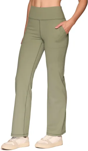 RBX Active Yoga Pants for Women, Tummy Control Boot Cut Flare Legging Lightweight Buttery Soft Sweatpants with Pockets