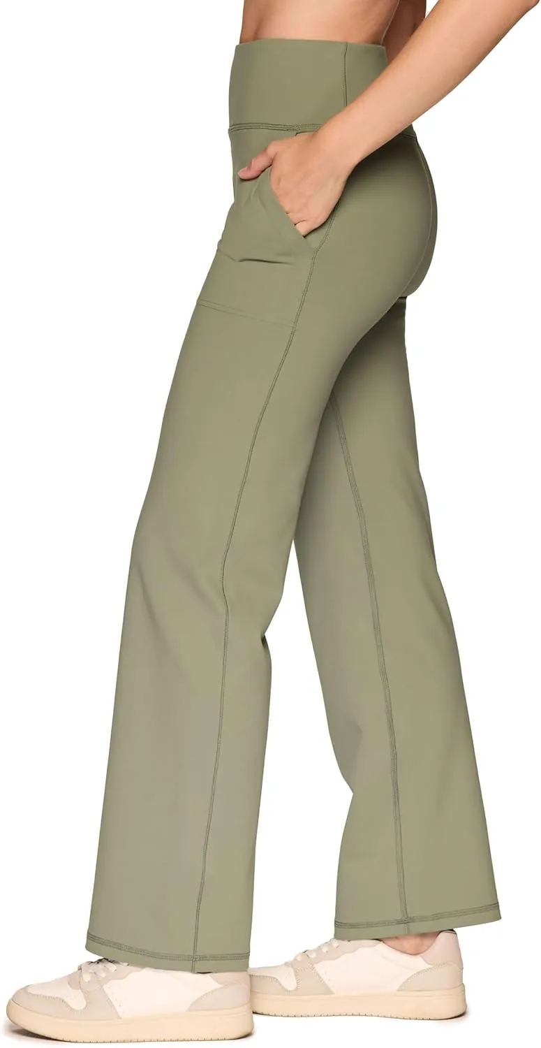 RBX Active Yoga Pants for Women, Tummy Control Boot Cut Flare Legging Lightweight Buttery Soft Sweatpants with Pockets