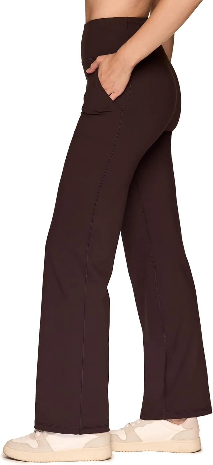 RBX Active Yoga Pants for Women, Tummy Control Boot Cut Flare Legging Lightweight Buttery Soft Sweatpants with Pockets