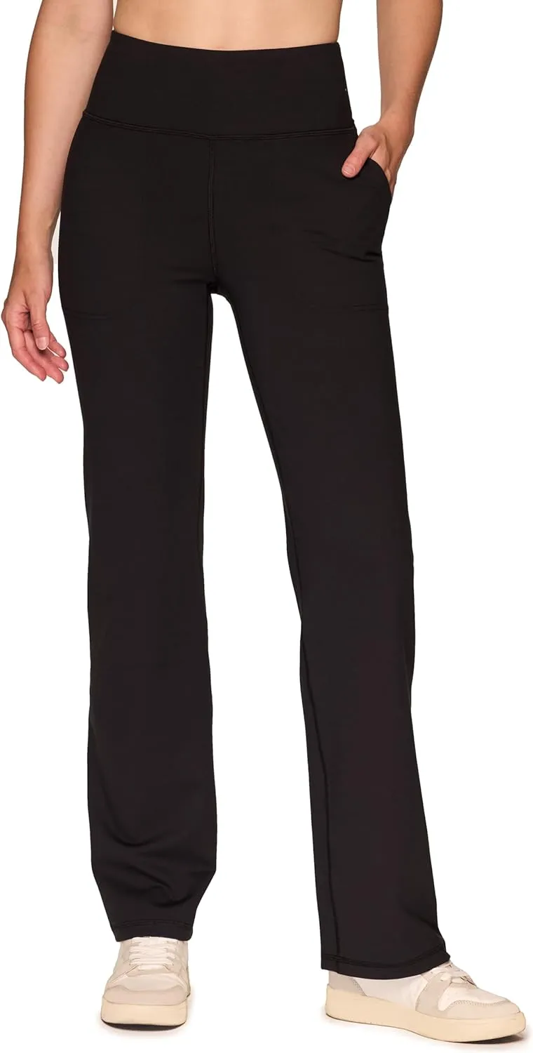 RBX Active Yoga Pants for Women, Tummy Control Boot Cut Flare Legging Lightweight Buttery Soft Sweatpants with Pockets