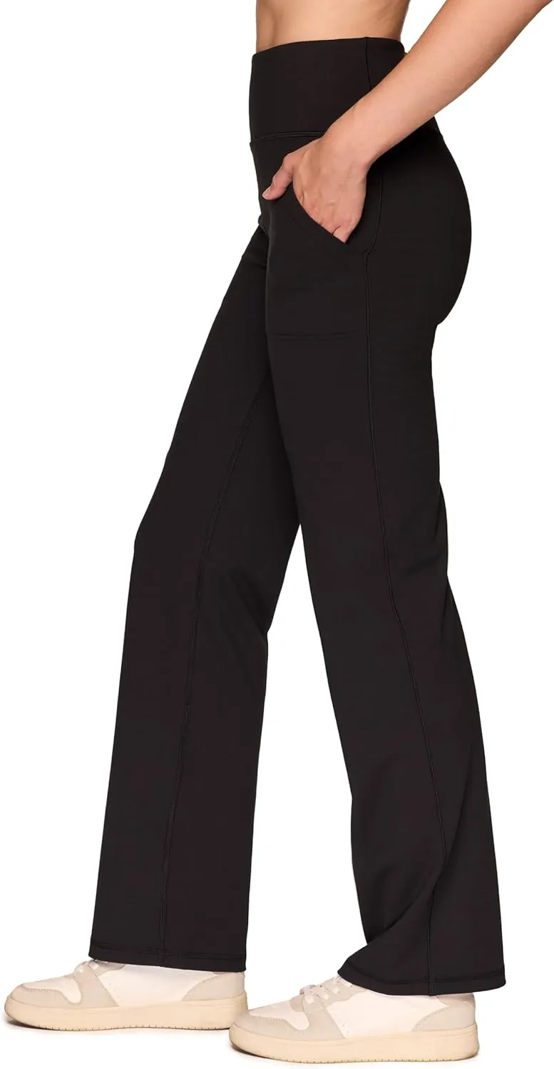 RBX Active Yoga Pants for Women, Tummy Control Boot Cut Flare Legging Lightweight Buttery Soft Sweatpants with Pockets