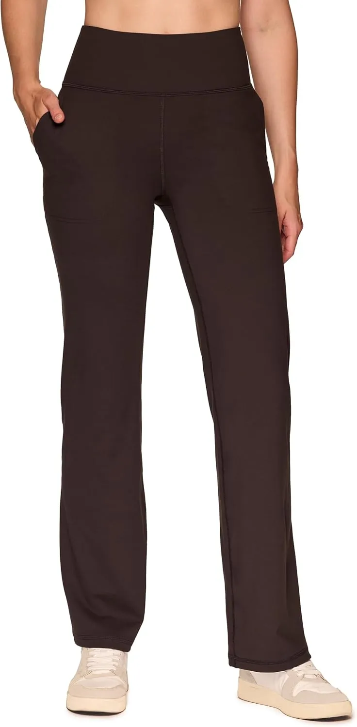 RBX Active Yoga Pants for Women, Tummy Control Boot Cut Flare Legging Lightweight Buttery Soft Sweatpants with Pockets