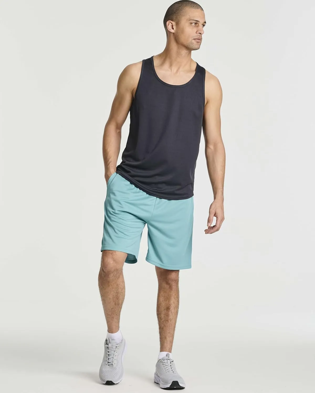 Real Essentials 3 Pack: Men's 2 in 1 Mesh 7" Running Workout Gym Shorts with Compression Liner (Available in Big & Tall)