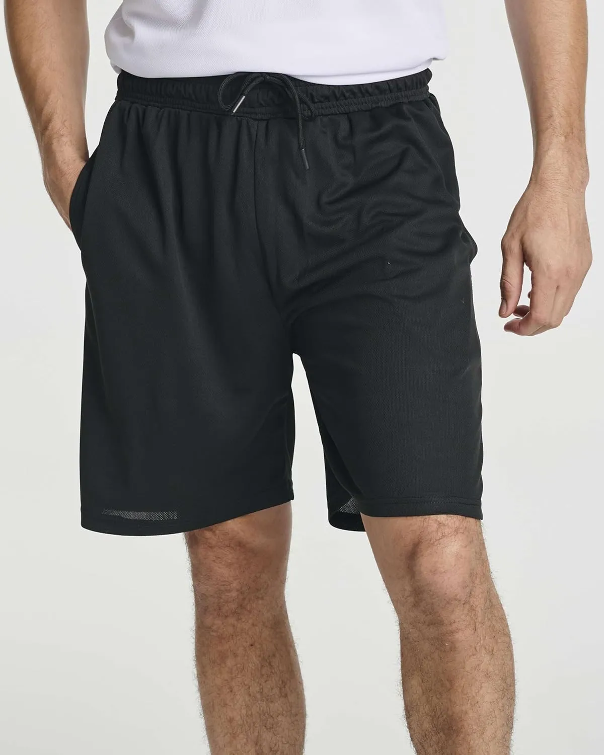 Real Essentials 3 Pack: Men's 2 in 1 Mesh 7" Running Workout Gym Shorts with Compression Liner (Available in Big & Tall)