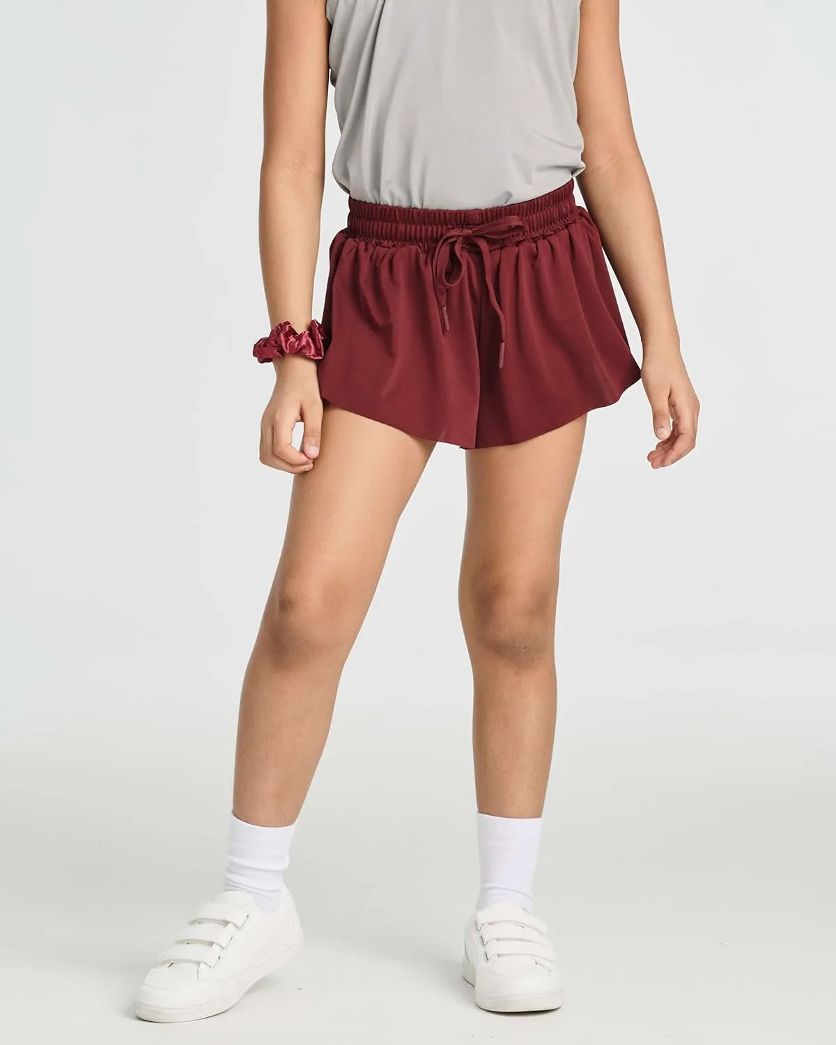 Real Essentials 4 Pack: Girls 2-in-1 Flowy Shorts with Spandex Liner Youth Butterfly Skirts - Athletic Dance (Ages 4-18)