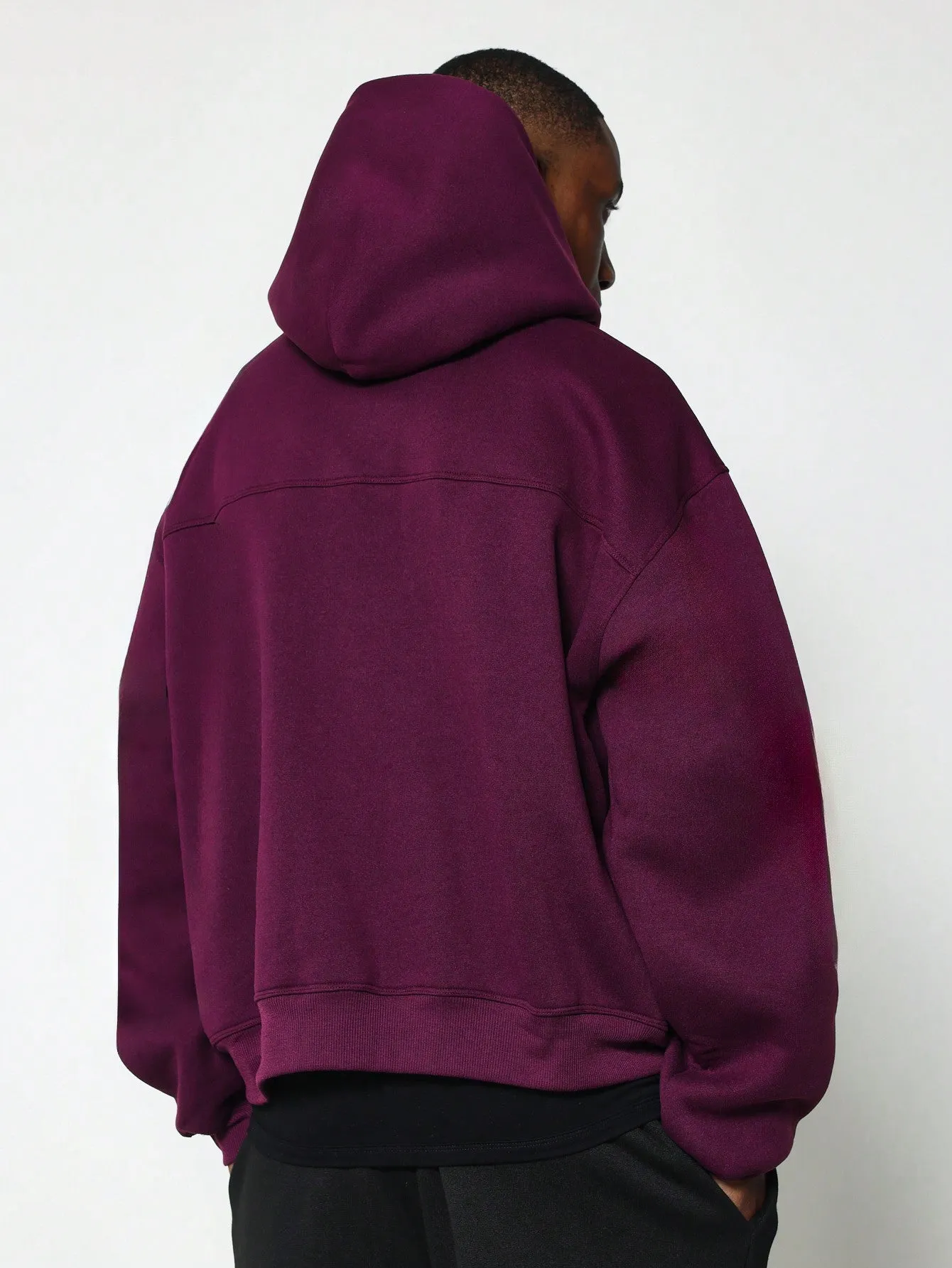 Regular Fit Overhead Side Pocket Hoodie With Puff Graphic Print