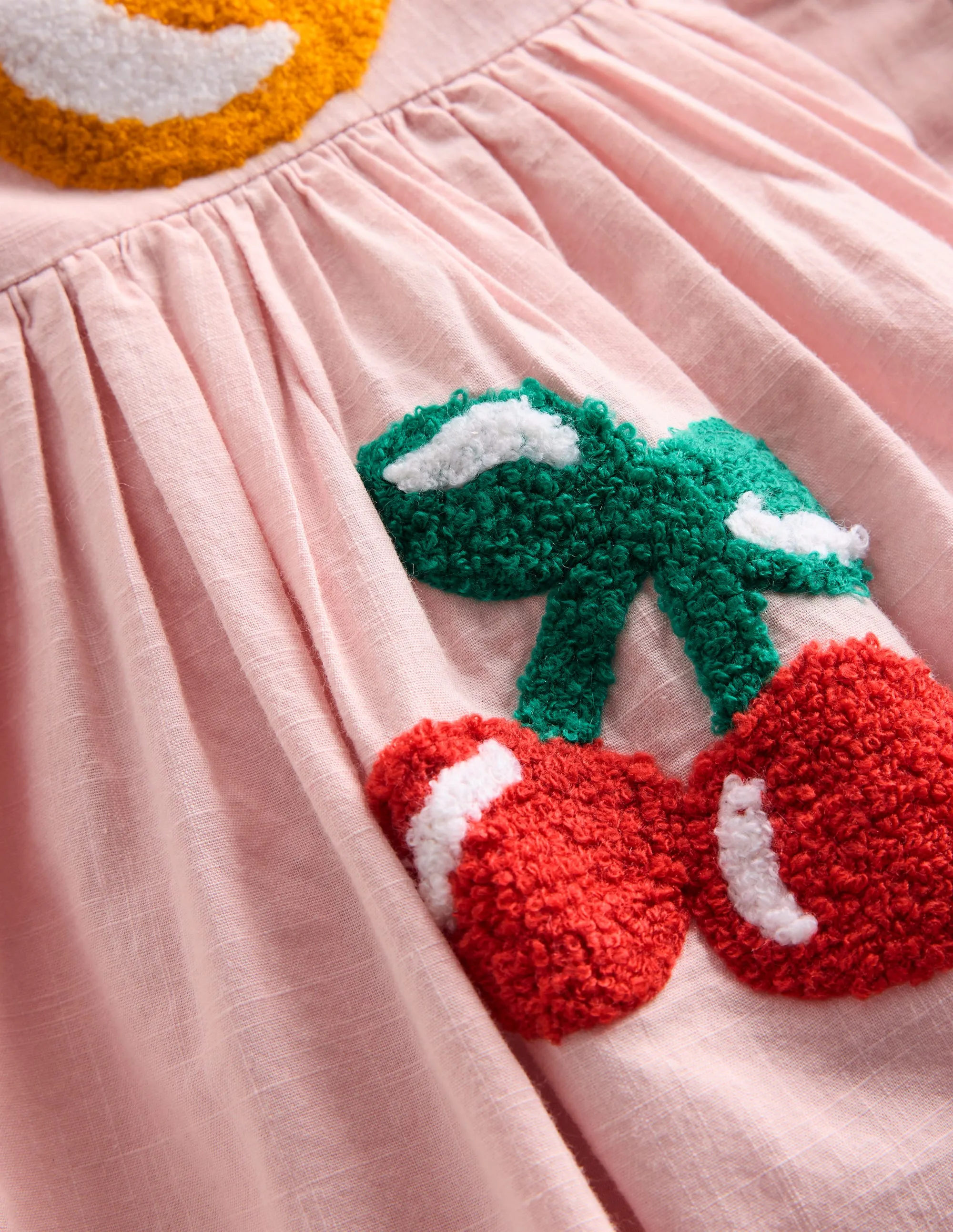 Remy Button Through Dress-Chalk Pink Boucle Fruit