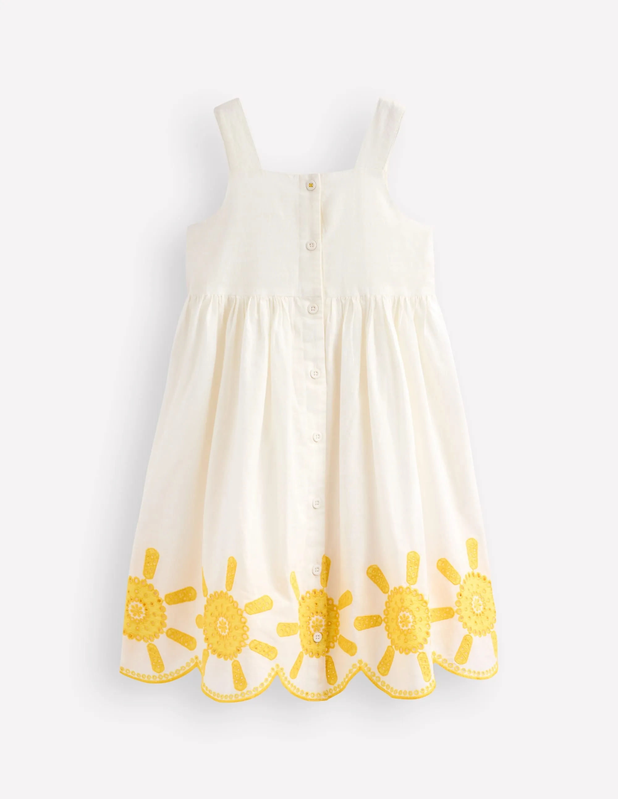 Remy Button Through Dress-Ivory Sunshine