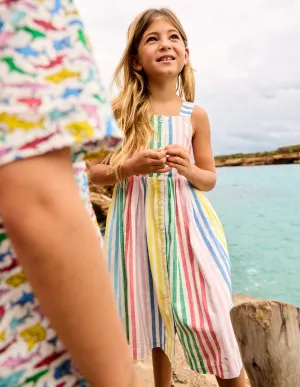 Remy Button Through Dress-Multi Stripe