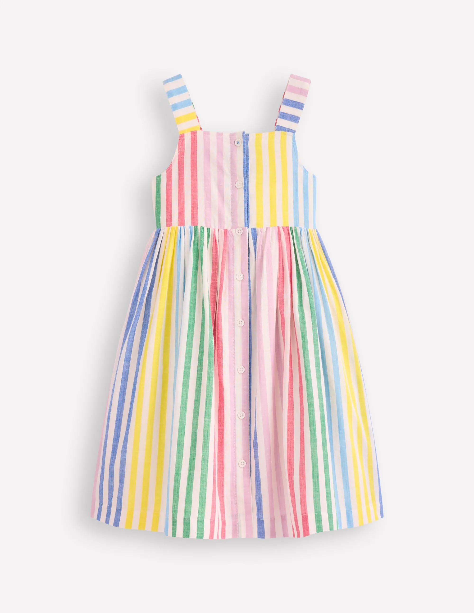 Remy Button Through Dress-Multi Stripe