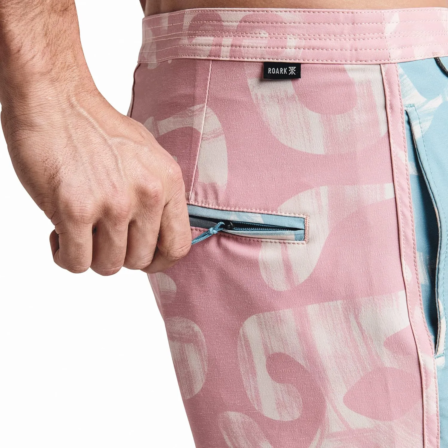 Roark Chiller Men's Swim Trunks  Quick-Dry Boardshorts with 4-Way Stretch, Hemp Blend Fabric, Pockets & Adjustable Waist