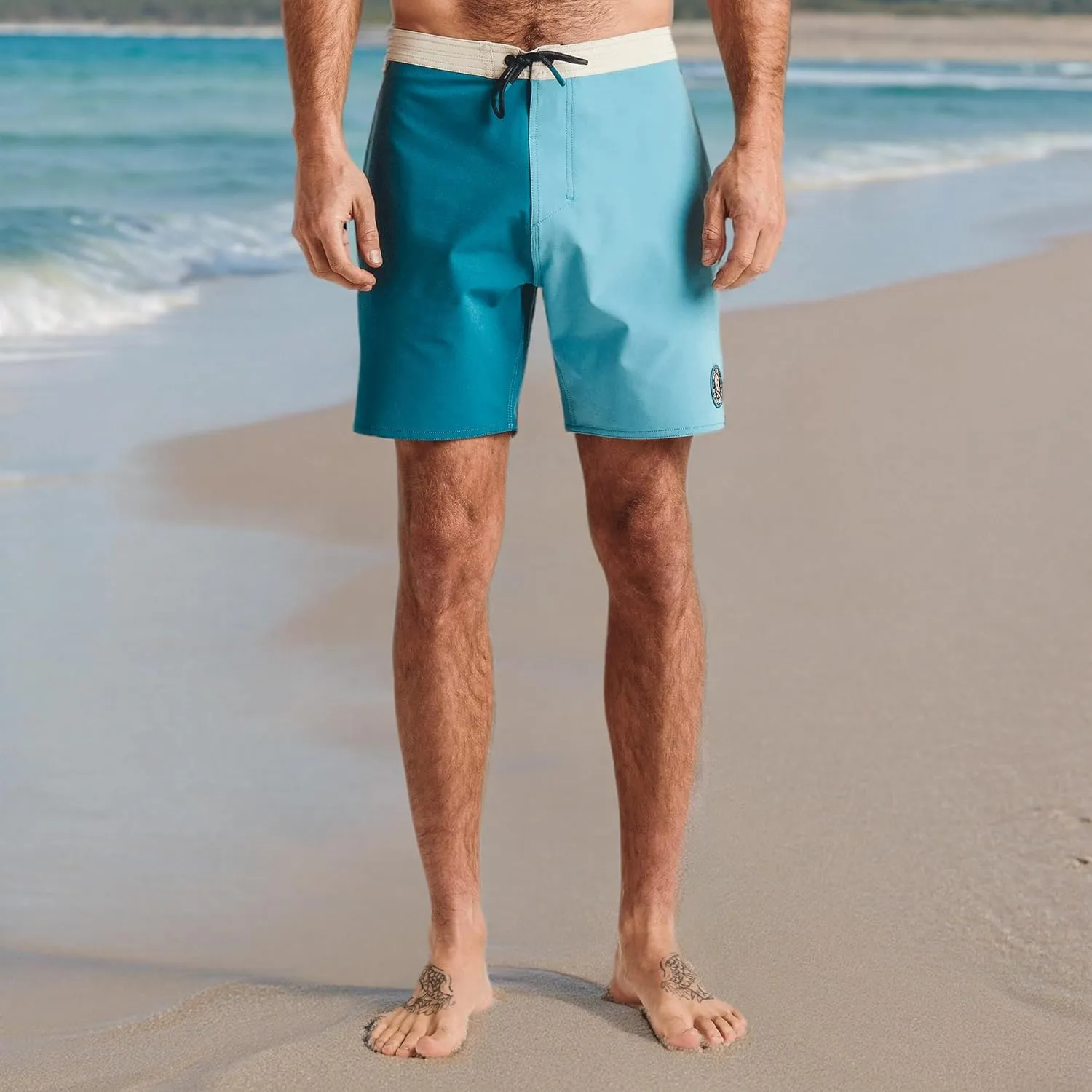 Roark Chiller Men's Swim Trunks  Quick-Dry Boardshorts with 4-Way Stretch, Hemp Blend Fabric, Pockets & Adjustable Waist