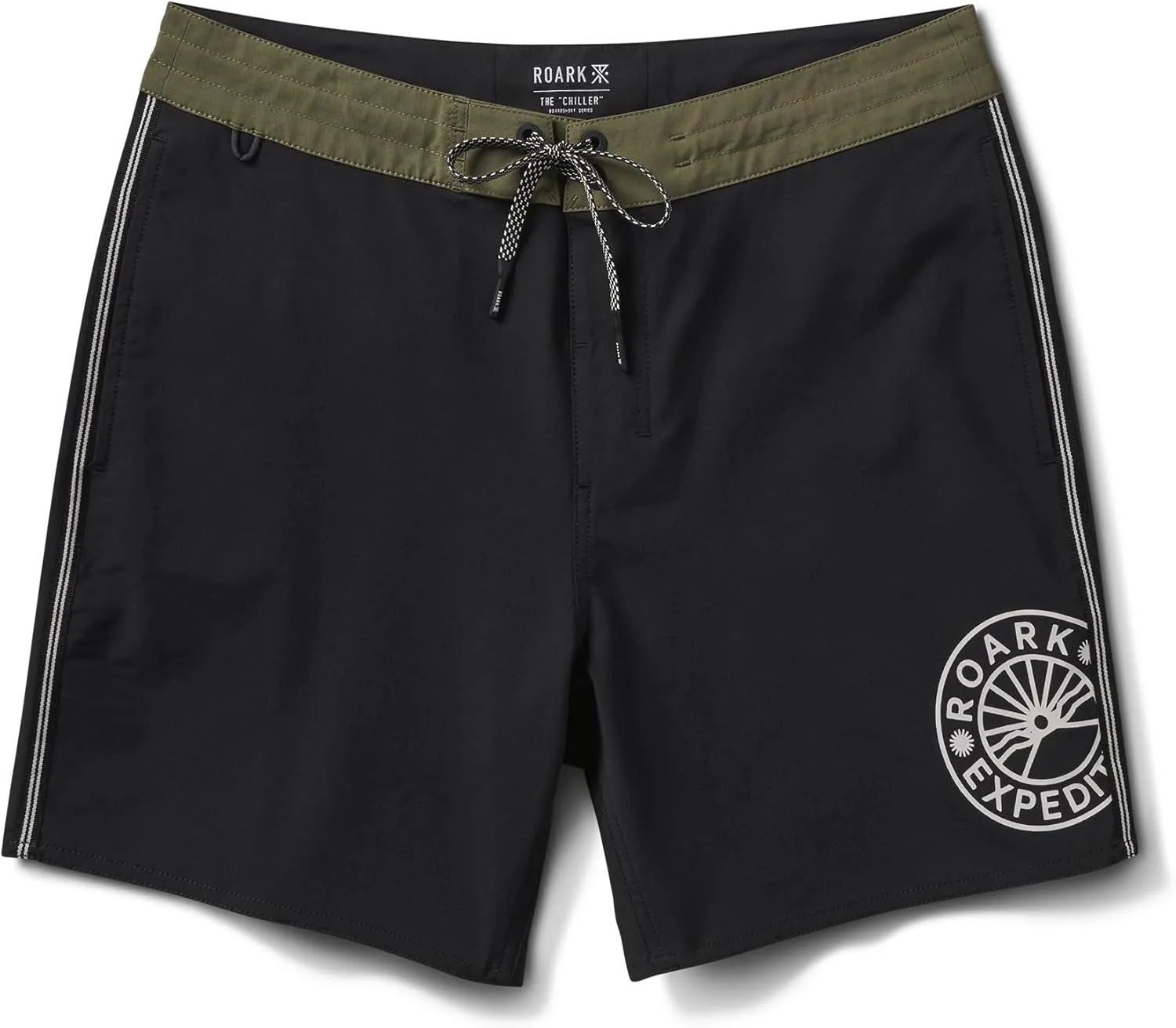 Roark Chiller Men's Swim Trunks  Quick-Dry Boardshorts with 4-Way Stretch, Hemp Blend Fabric, Pockets & Adjustable Waist