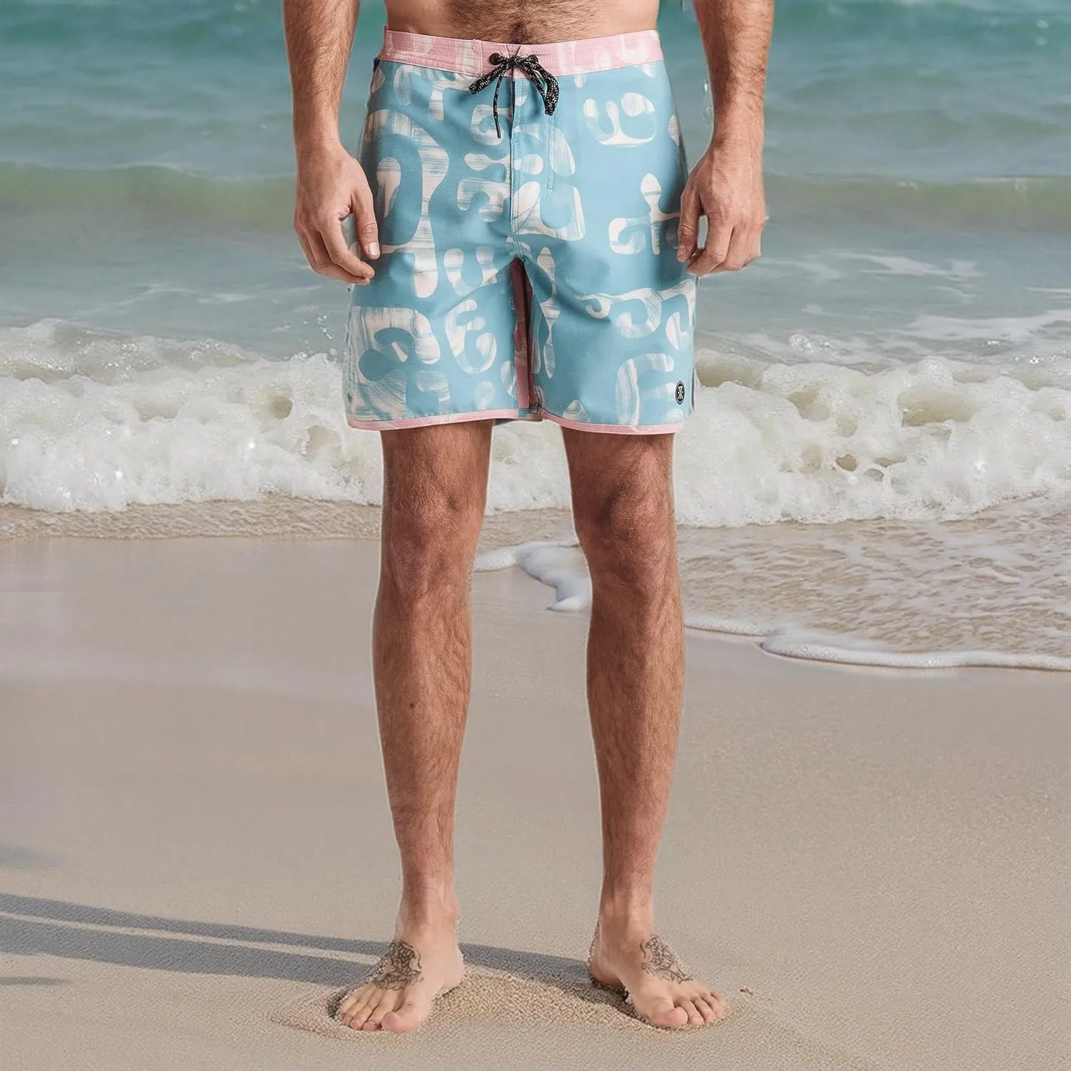 Roark Chiller Men's Swim Trunks  Quick-Dry Boardshorts with 4-Way Stretch, Hemp Blend Fabric, Pockets & Adjustable Waist