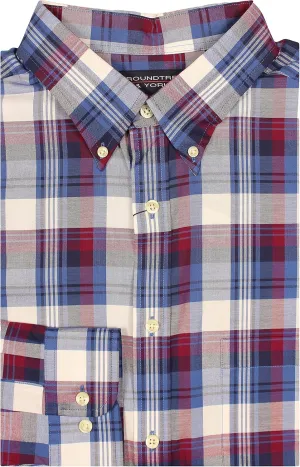 Roundtree & Yorke Lightweight Pinpoint Oxford Men's Long Sleeve Dress Shirt - Regular Sizes
