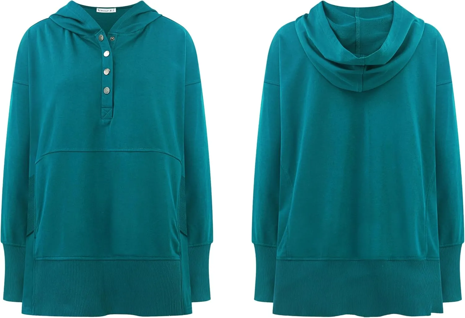 R.Vivimos Womens Oversized Sweatshirts Fall Essential Hoodies Pullover Cotton Long Sleeve Button Up Casual Tops with Pockets