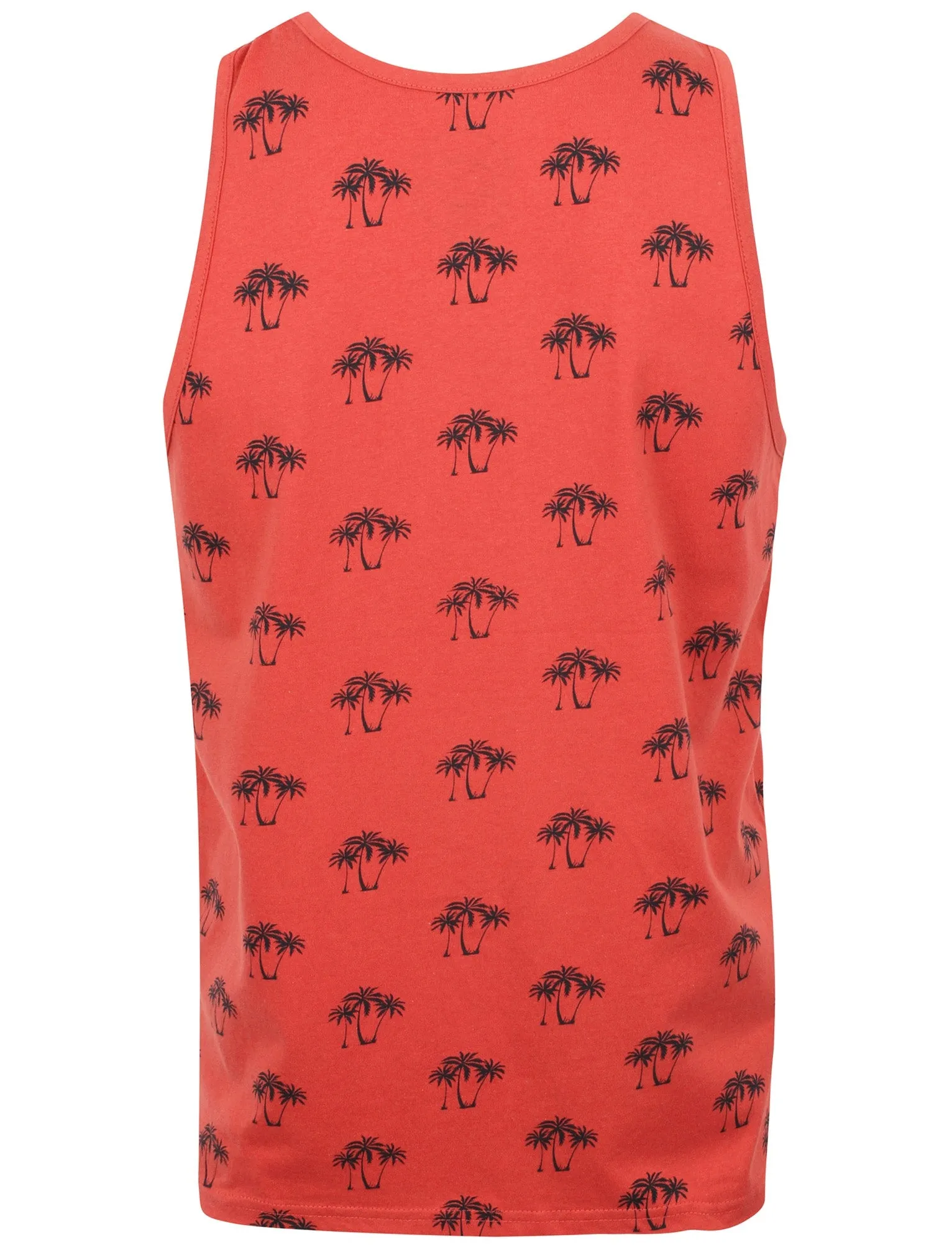Shade Palm Print Vest Top with Chest Pocket In Garnet Rose - South Shore