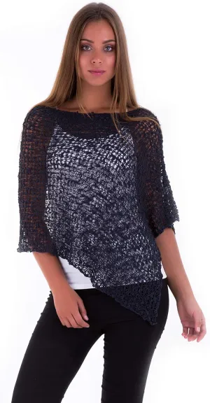 SHU-SHI Womens Sheer Popcorn Poncho Shrug Lightweight Knit Summer Cape