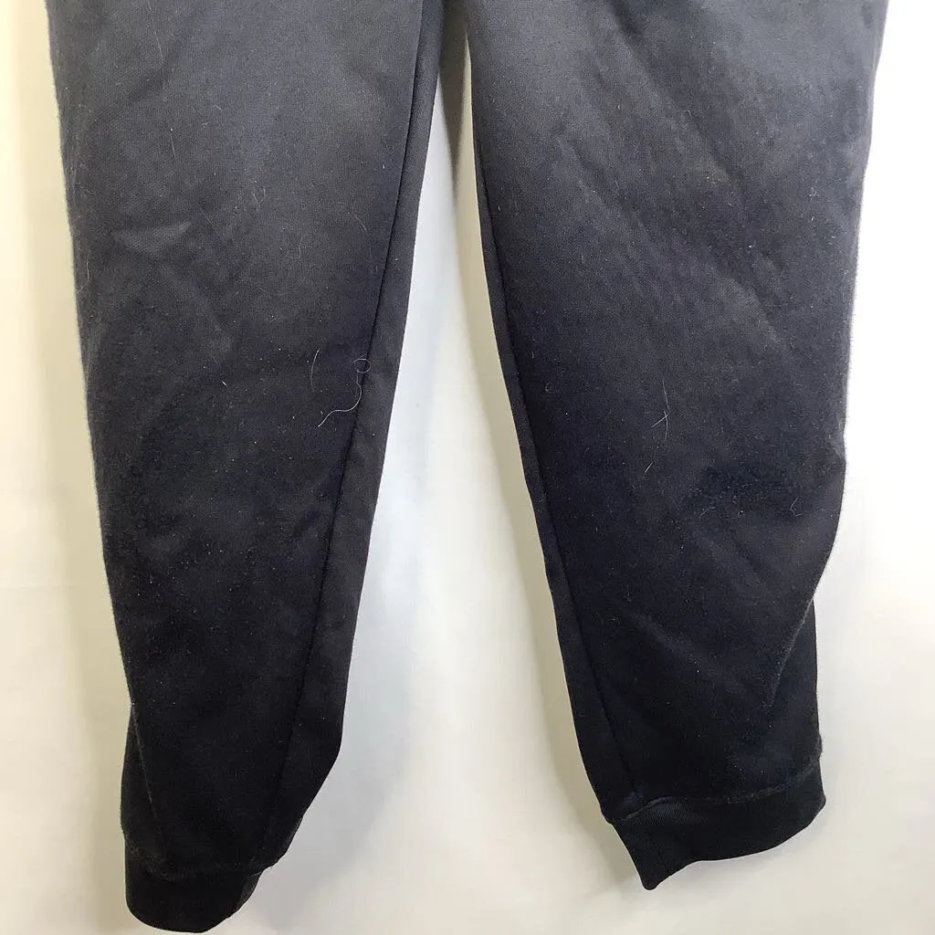 Size 10-12: Lands End Black White Stripe Fleece Lined Athletic/Cozy Sweatpants