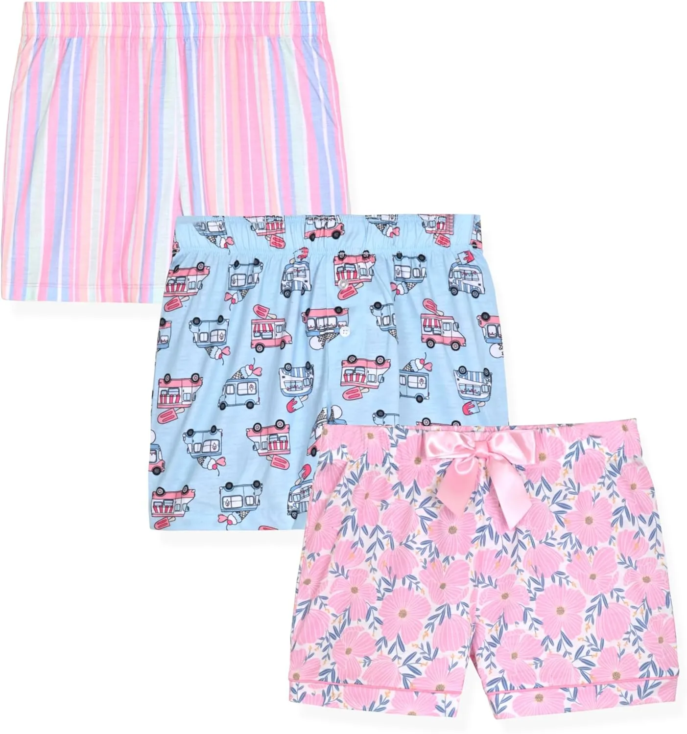 Sleep On It 3-Pack Girls Pajamas Shorts for Kids Sleepwear Pajama Short Multipack