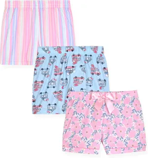 Sleep On It 3-Pack Girls Pajamas Shorts for Kids Sleepwear Pajama Short Multipack