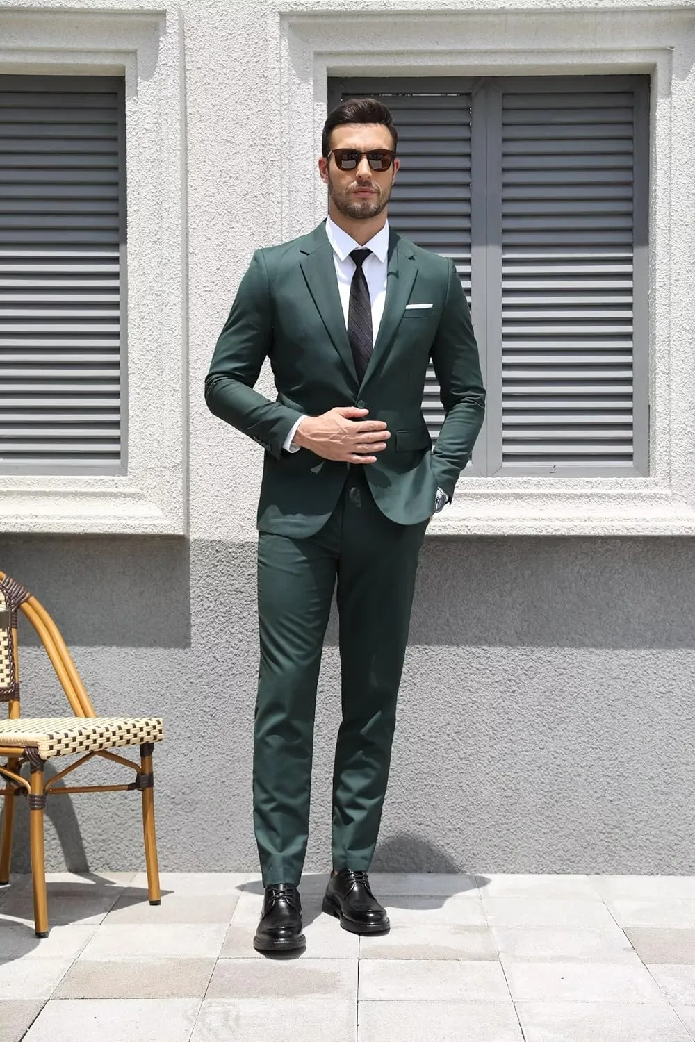Slim Fit Suit Men 2 Piece Suits Sets Wedding Classic Groomsmen Suits Two Button Solid Prom Wedding Party Evening
