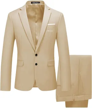 Slim Fit Suit Men 2 Piece Suits Sets Wedding Classic Groomsmen Suits Two Button Solid Prom Wedding Party Evening