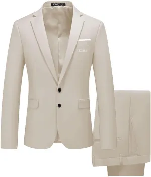 Slim Fit Suit Men 2 Piece Suits Sets Wedding Classic Groomsmen Suits Two Button Solid Prom Wedding Party Evening