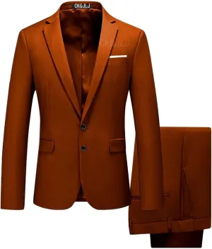 Slim Fit Suit Men 2 Piece Suits Sets Wedding Classic Groomsmen Suits Two Button Solid Prom Wedding Party Evening