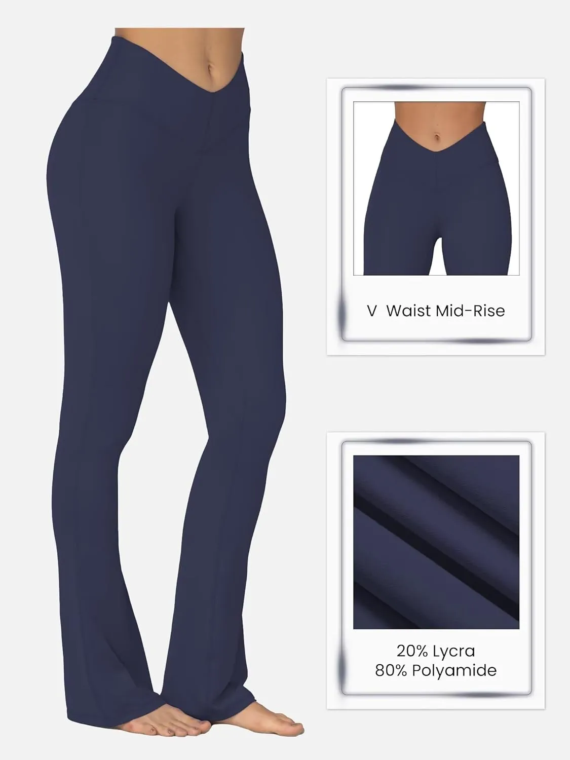 Sunzel Mini Flare Leggings for Women V Crossover Mid Rise Workout Flared Yoga Pants with Tummy Control and Wide Leg