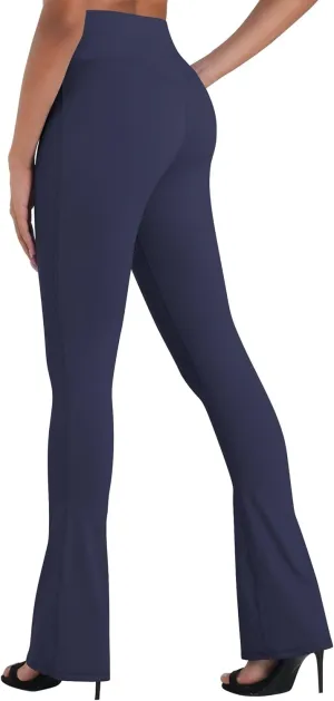 Sunzel Mini Flare Leggings for Women V Crossover Mid Rise Workout Flared Yoga Pants with Tummy Control and Wide Leg