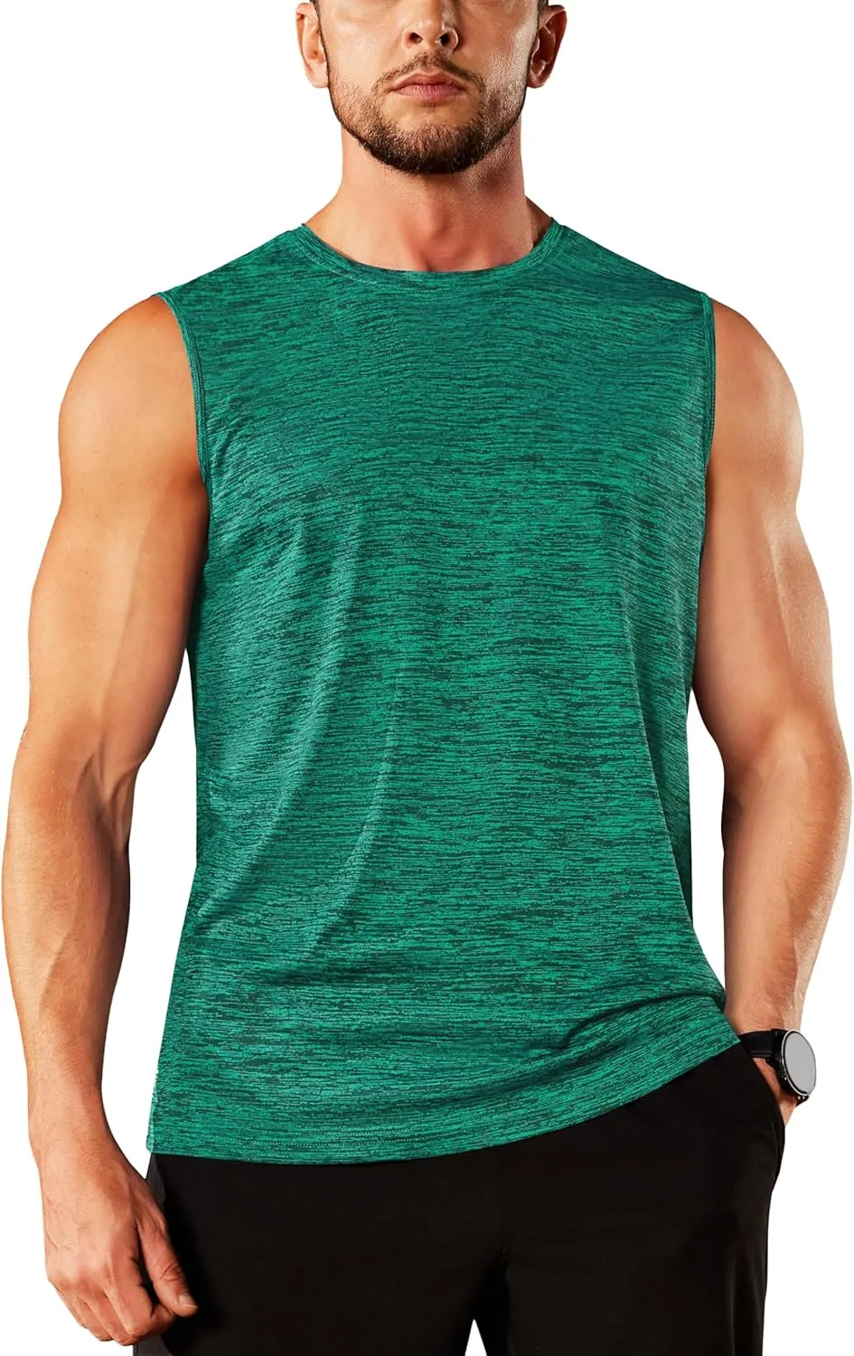 TACVASEN Men's Sleeveless Shirt Workout Muscle Tank Top Quick Dry Polyester Trainning Basketball