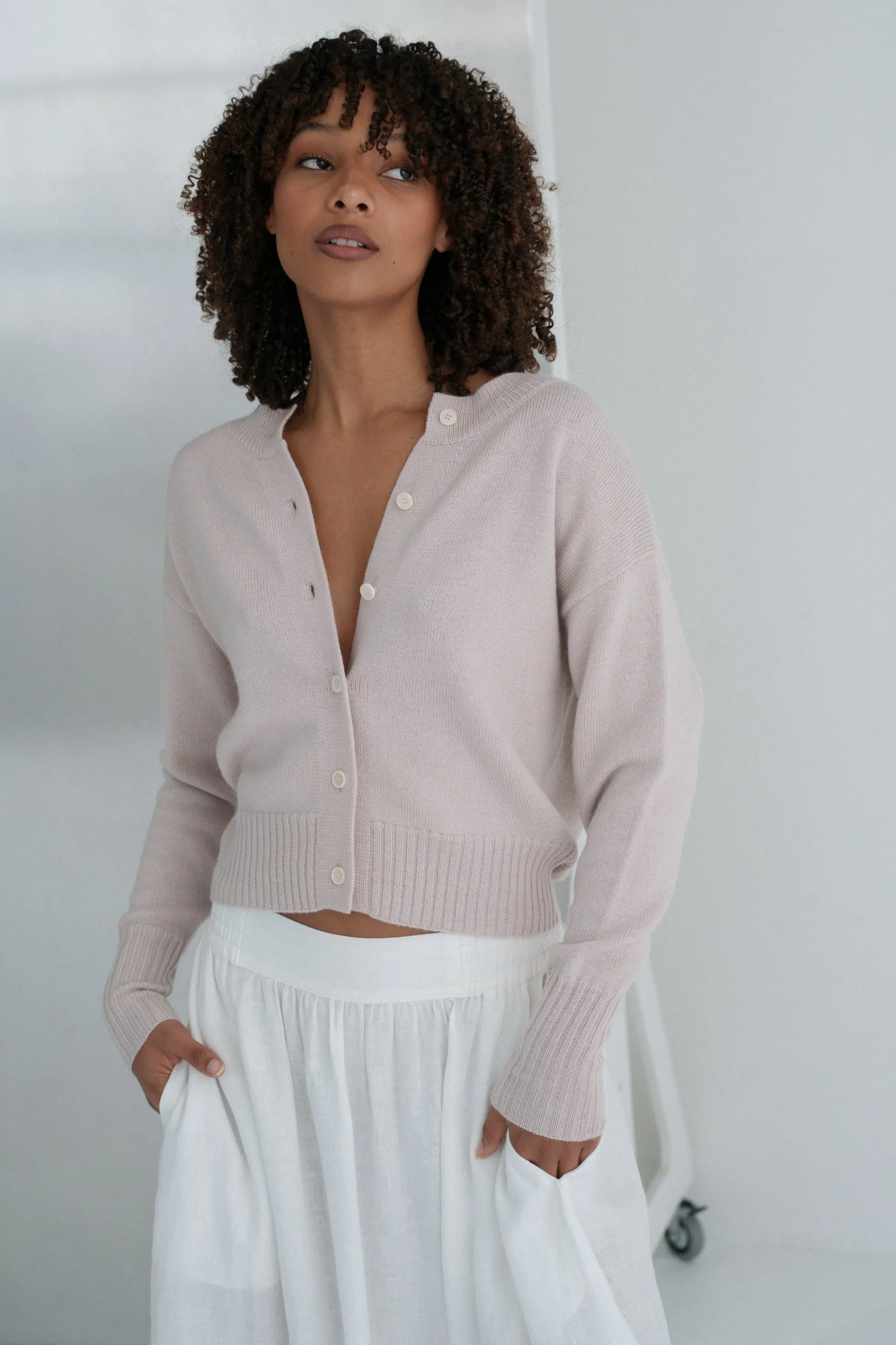 TAYLOR LILAC MERINO CARDI
