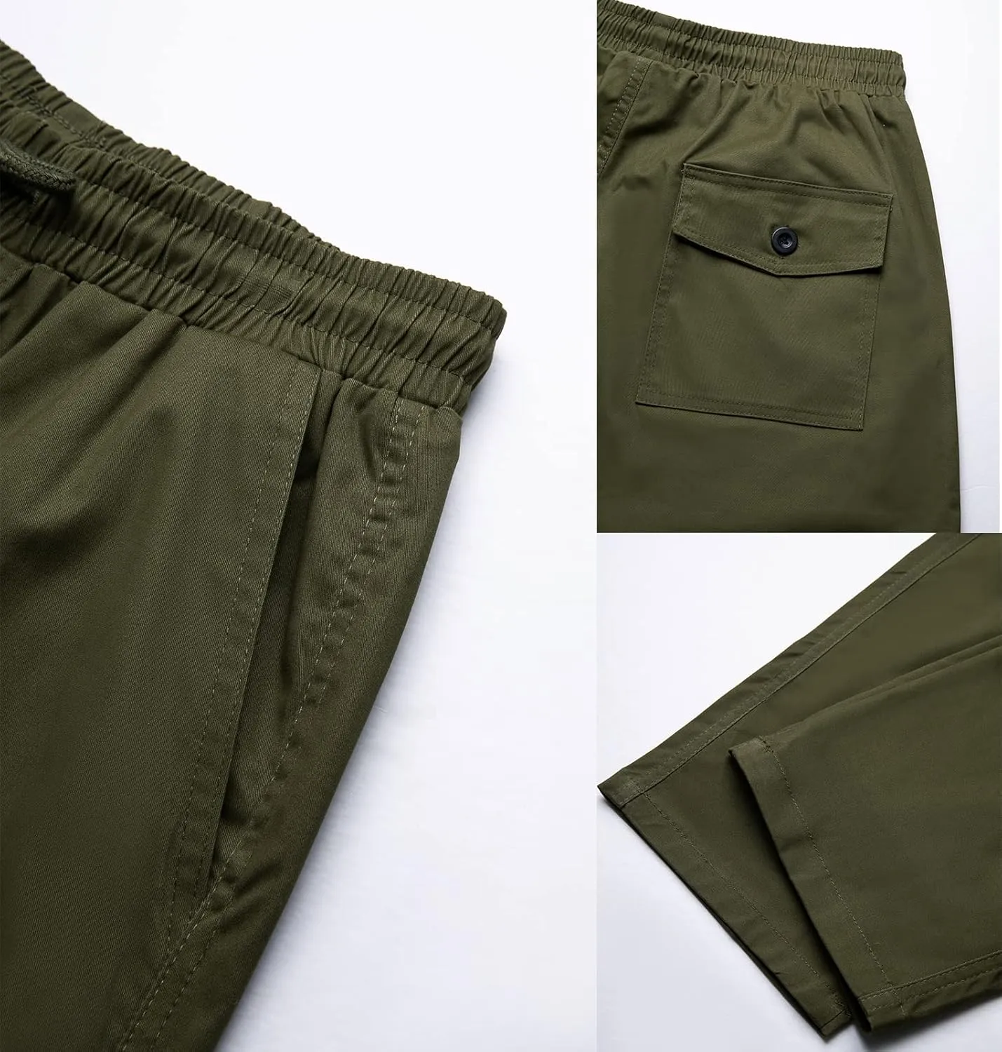 THWEI Mens Cargo Pants Casual Drawstring Athletic Jogger Sports Outdoor Trousers