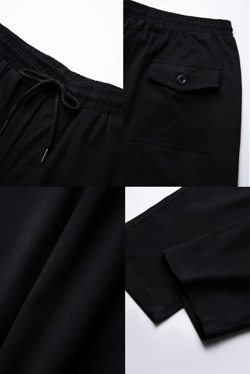 THWEI Mens Cargo Pants Casual Drawstring Athletic Jogger Sports Outdoor Trousers