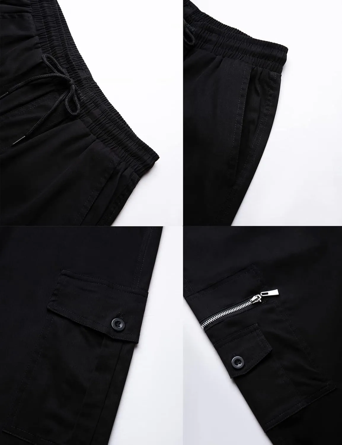THWEI Mens Cargo Pants Casual Drawstring Athletic Jogger Sports Outdoor Trousers