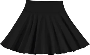 Toddler Baby Girl Skirts Flared Girls Mini Skorts Stretch Tennis Skater Uniform Athletic Skirts with Shorts Pockets