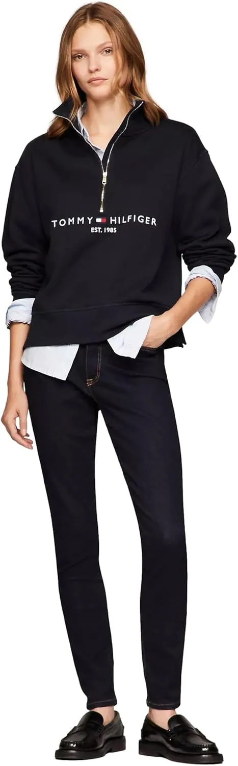 TOMMY HILFIGER Women's Half-Zip Embroidered Logo Sweatshirt Collection 2025