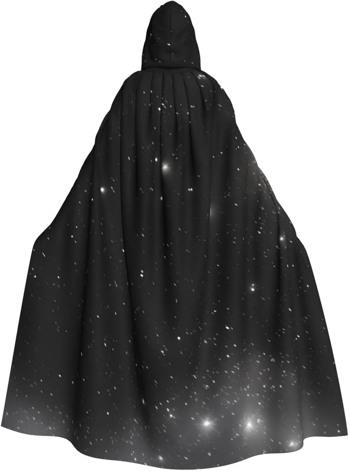 Unisex Tunic Hooded Robe Halloween Cloak Cosplay Costumes - Black and white galaxy