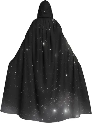 Unisex Tunic Hooded Robe Halloween Cloak Cosplay Costumes - Black and white galaxy