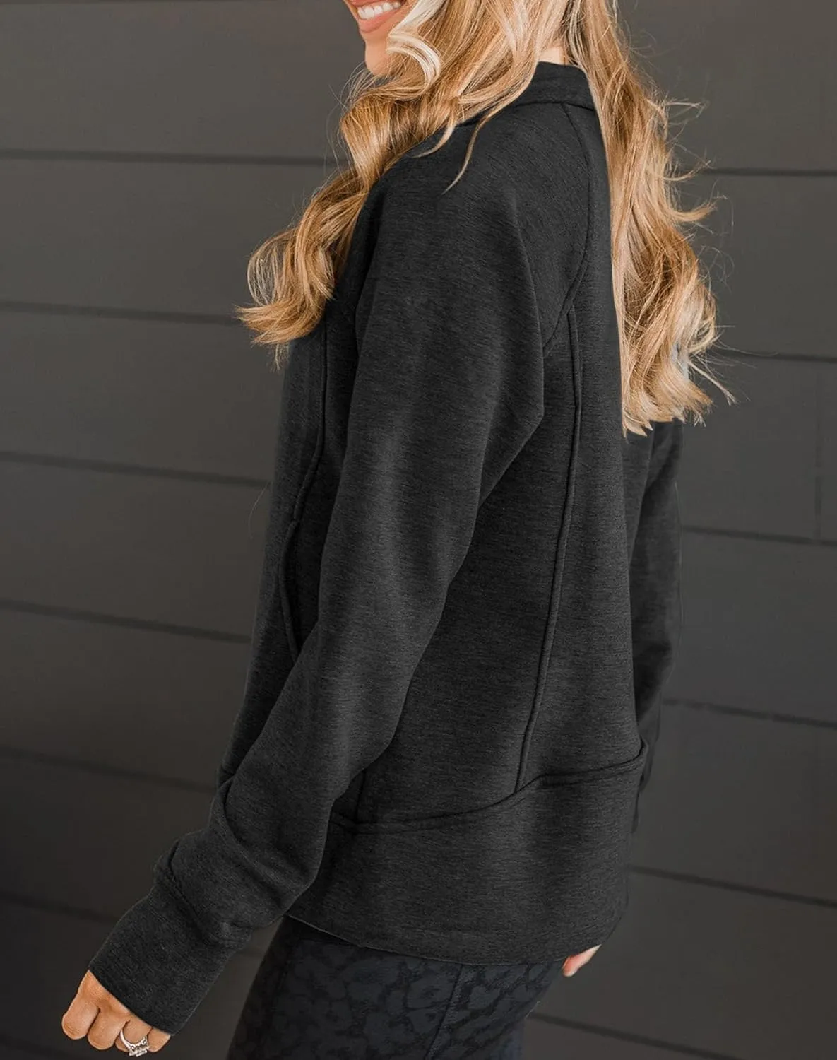 Vivitulip Womens Full Zip Up Athletic Jacket Long Sleeve Lightweight Pocketed Workout Coat Tops with Thumb Holes