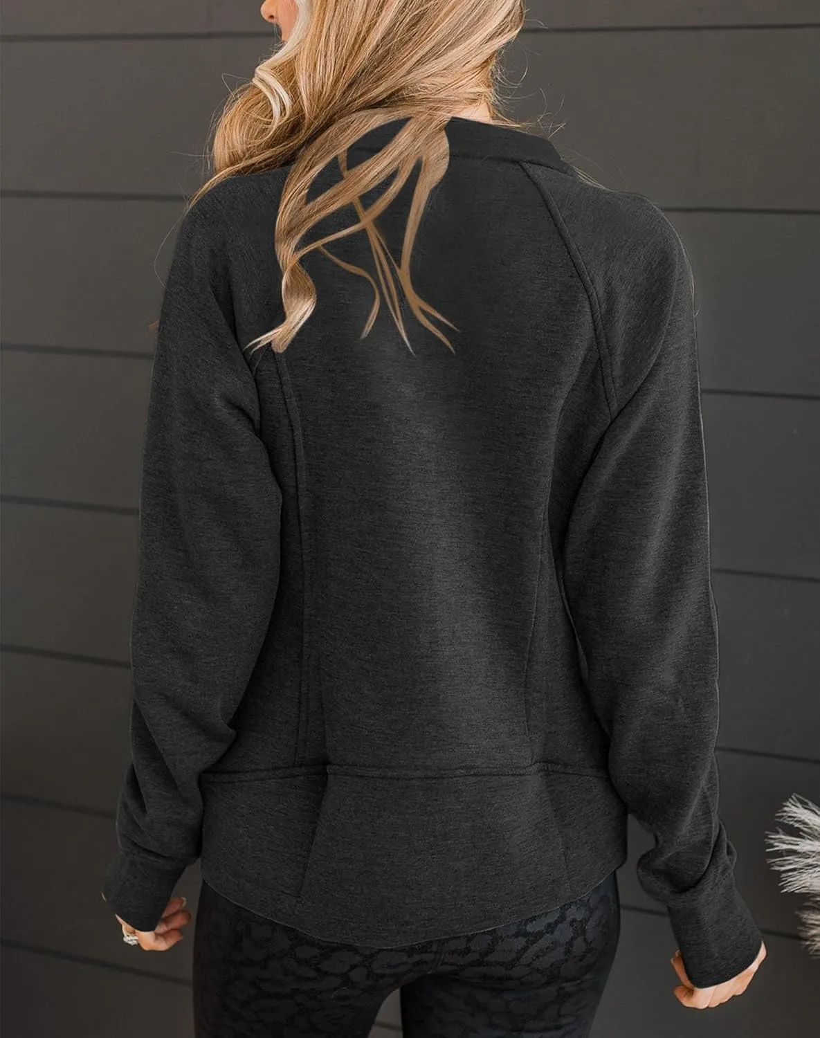 Vivitulip Womens Full Zip Up Athletic Jacket Long Sleeve Lightweight Pocketed Workout Coat Tops with Thumb Holes