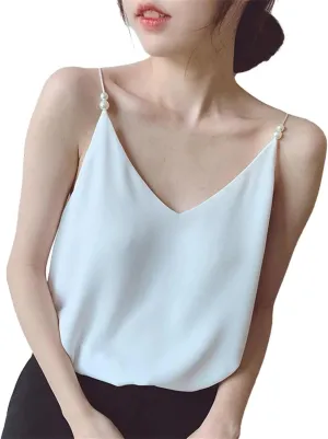 Woman T-Shirt V-Neck Tank Top Sleeveless Camisole Casual Sexy SolidClothing