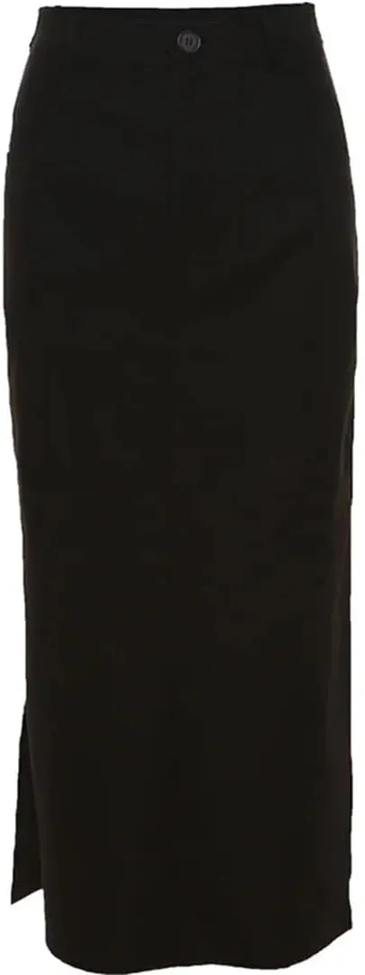 Women Casual Midi Skirts High Waist A-LINE Slim Solid Long Skirt