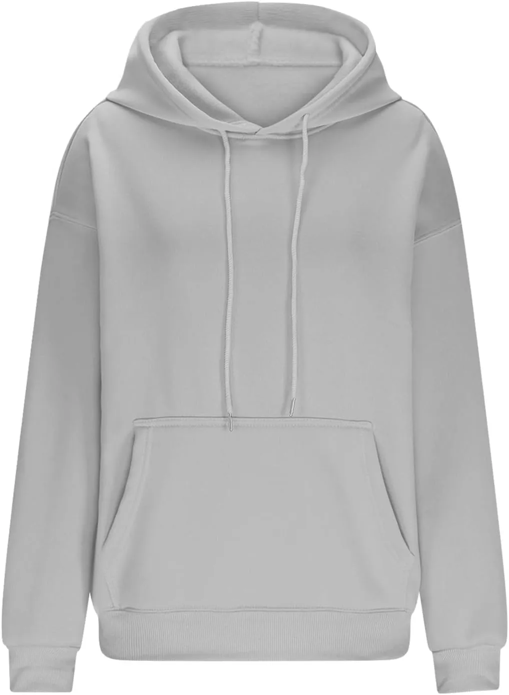 Women Oversized Hoodie Fleece Plain Plus Size Sweatshirts with Pocket Drawstring Workout Pullover Sweaters Tops