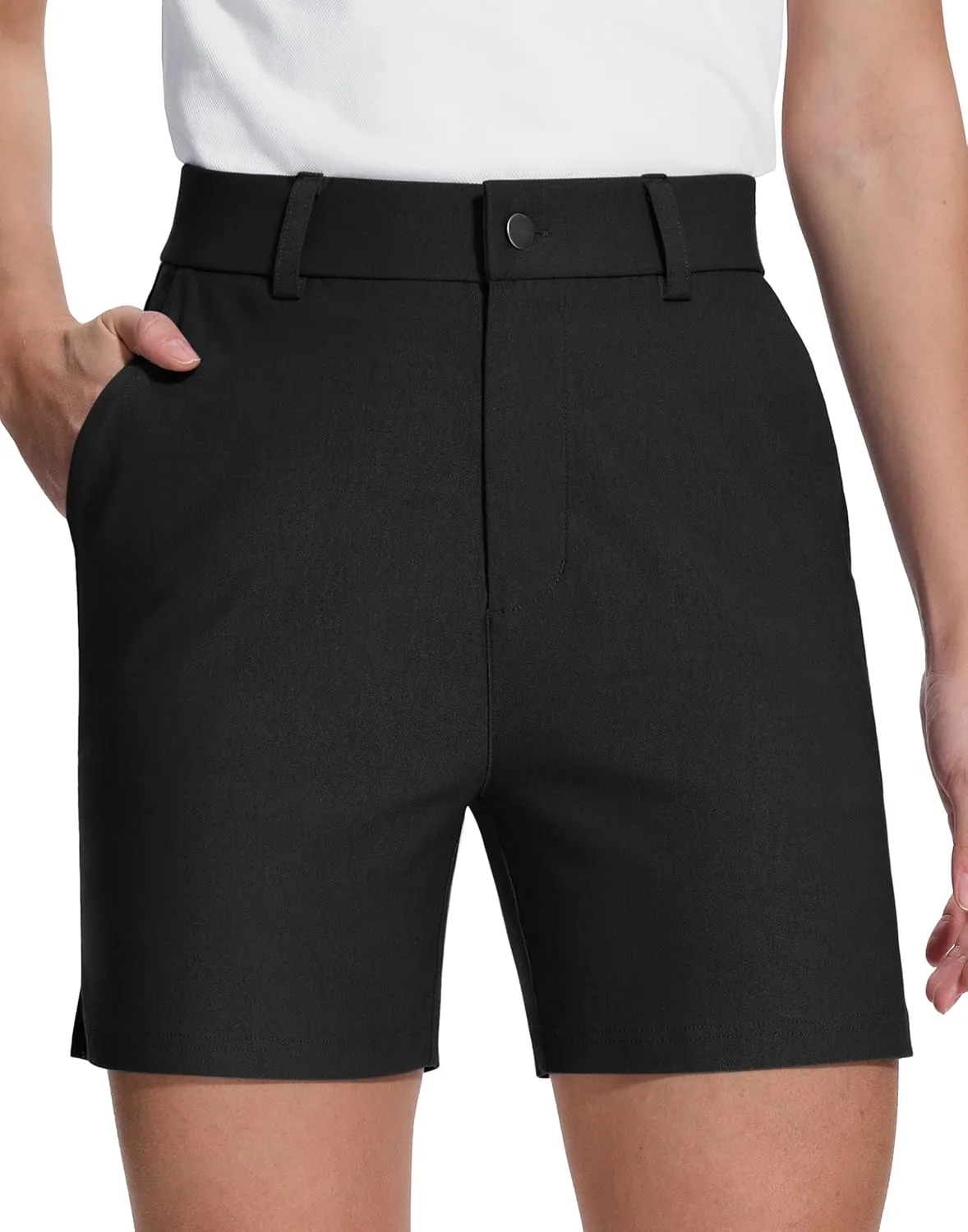 Womens 5" Golf Hiking Shorts with Pockets Quick Dry Stretchy Shorts for Women Mid Rise Dressy Work Casual Summer