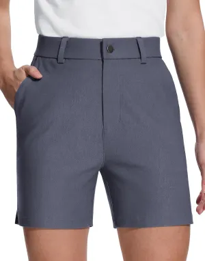 Womens 5" Golf Hiking Shorts with Pockets Quick Dry Stretchy Shorts for Women Mid Rise Dressy Work Casual Summer