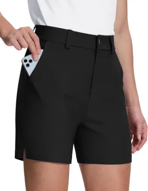 Womens 5" Golf Hiking Shorts with Pockets Quick Dry Stretchy Shorts for Women Mid Rise Dressy Work Casual Summer