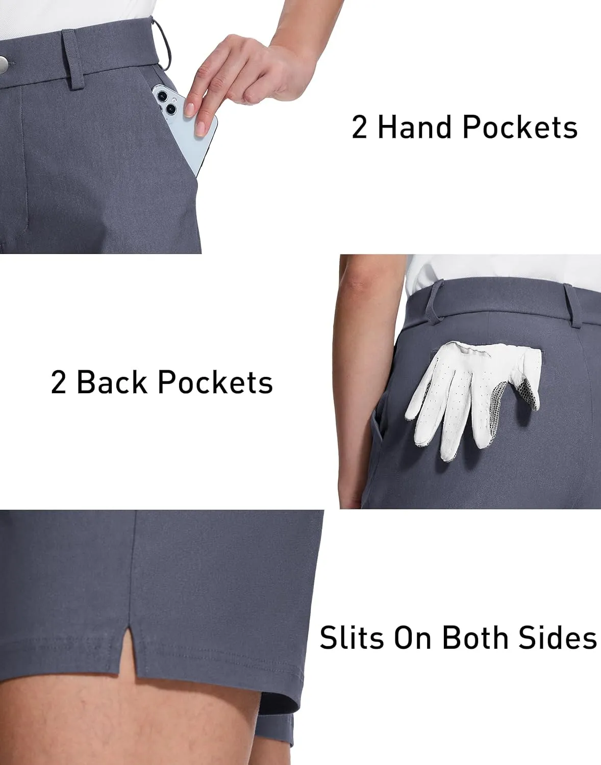 Womens 5" Golf Hiking Shorts with Pockets Quick Dry Stretchy Shorts for Women Mid Rise Dressy Work Casual Summer